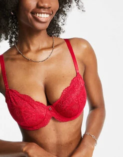 Ann Summers Fuller Bust Sexy Lace Non Padded Plunge Bra In Red For Women -Ann Sum Wear Shop 200513859 4