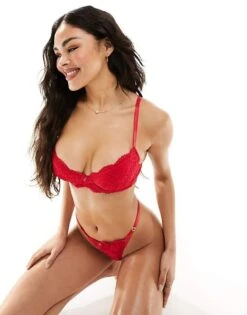 Ann Summers Sexy Lace Padded Plunge Bra In Red For Women -Ann Sum Wear Shop 200571674 1 red 1