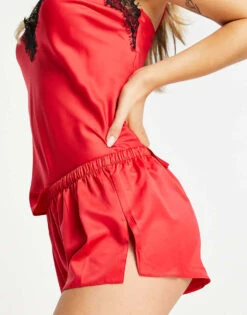 Ann Summers Cerise Lace Trim Satin Cami Short Set In Red For Women 7 Ann Summers Cerise Lace Trim Satin Cami Short Set In Red For Women -Ann Sum Wear Shop 201247798 3