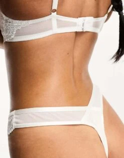 Ann Summers Bridal Icon Lace And Mesh Thong In White For Women -Ann Sum Wear Shop 204909107 2