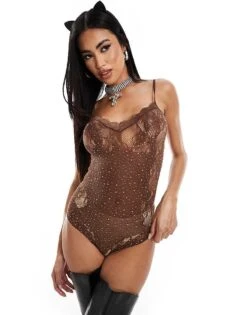 Ann Summers Constellation Mesh Body In Brown For Women Beige -Ann Sum Wear Shop 205201574 4