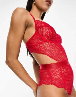 Ann Summers Hold Me Tight Lace Underwired Body In Red For Women -Ann Sum Wear Shop 205367764 3