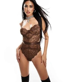 Ann Summers Hold Me Tight Bodysuit In Chocolate Brown For Women -Ann Sum Wear Shop 205414536 1 brown 1