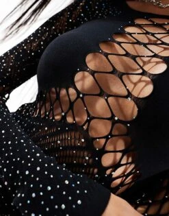 Ann Summers Paisley Diamante Body In Black For Women -Ann Sum Wear Shop 205414590 3