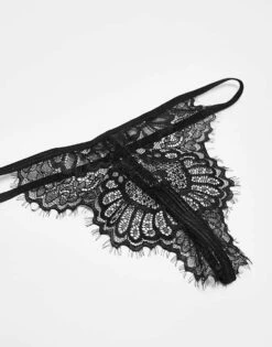 Ann Summers Unwrap Me Babydoll Set With Crotchless Thong In Black - BLACK For Women -Ann Sum Wear Shop 205415646 3