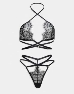 Ann Summers Infinite Crotchless Foldover Set In Black - BLACK For Women -Ann Sum Wear Shop 205554080 1 black 1