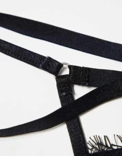 Ann Summers Infinite Crotchless Foldover Set In Black - BLACK For Women -Ann Sum Wear Shop 205554080 3