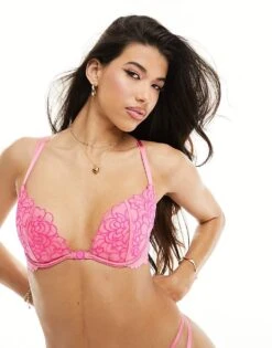 Ann Summers New Romance Padded Plunge Bra In Pink For Women -Ann Sum Wear Shop 205601537 4