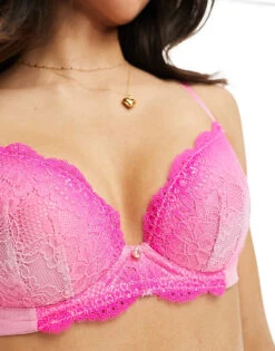 Ann Summers Ann Summer Sexy Lace Padded Plunge Bra In Pink Ombre For Women -Ann Sum Wear Shop 205601543 2