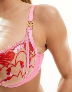 Ann Summers Fuller Bust Heart Bouquet Balcony Bra In Pink For Women -Ann Sum Wear Shop 205601672 4