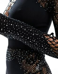 Ann Summers Paisley Diamante Dress In Black - BLACK For Women -Ann Sum Wear Shop 205877961 4