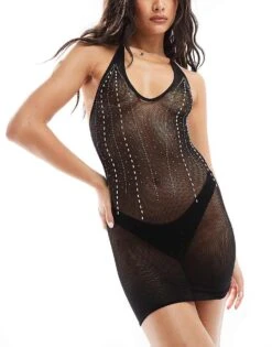 Ann Summers Siren Dress With Diamante Detail In Black For Women