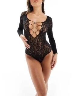 Ann Summers Sensation Lace Body In Black For Women