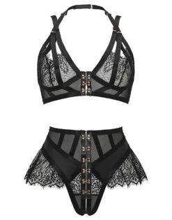 Ann Summers Exuberant Crotchless Set In Black For Women -Ann Sum Wear Shop 206212189 3