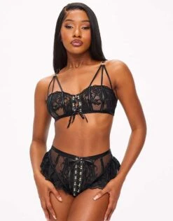 Ann Summers Boudoir Tease Crotchless Set In Black For Women -Ann Sum Wear Shop 206597237 1 black 1