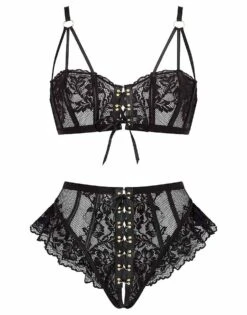 Ann Summers Boudoir Tease Crotchless Set In Black For Women -Ann Sum Wear Shop 206597237 4