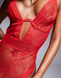 Ann Summers Eternal Lace Underwired Body In Red For Women -Ann Sum Wear Shop 206767507 3