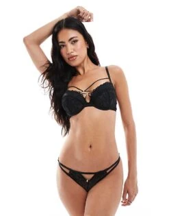 Ann Summers Adorn Me Lace Set In Black
