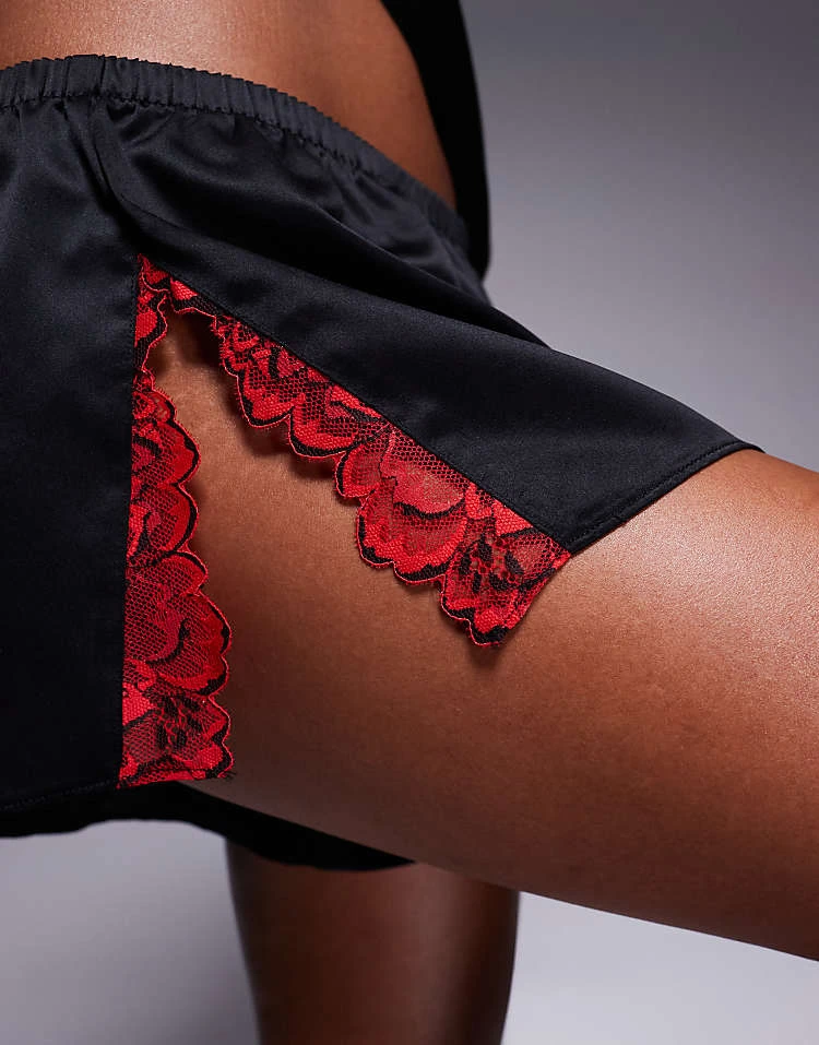 Ann Summers Nightfall Lace And Satin Cami Set In Black And Red For Women 3 Ann Summers Nightfall Lace And Satin Cami Set In Black And Red For Women - Image 3