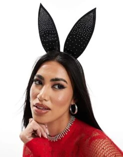 Ann Summers Diamonte Sparkle Bunny Ears In Black - BLACK For Women -Ann Sum Wear Shop 207246410 1 black 1