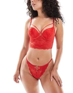 Ann Summers Sweet Surrender Lace And Mesh Thong In Red For Women -Ann Sum Wear Shop 207246440 1 red 2