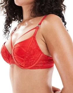 Ann Summers Sweet Surrender Padded Plunge Lace And Mesh Bra In Red For Women 8 Ann Summers Sweet Surrender Padded Plunge Lace And Mesh Bra In Red For Women -Ann Sum Wear Shop 207246578 4