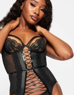 Ann Summers Hot Blooded Crotchless Cami Suspender Set In Black For Women -Ann Sum Wear Shop 207410180 2