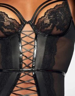 Ann Summers Hot Blooded Crotchless Cami Suspender Set In Black For Women -Ann Sum Wear Shop 207410180 4