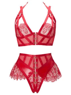 Ann Summers Exuberant Crotchless Set In Red - RED For Women