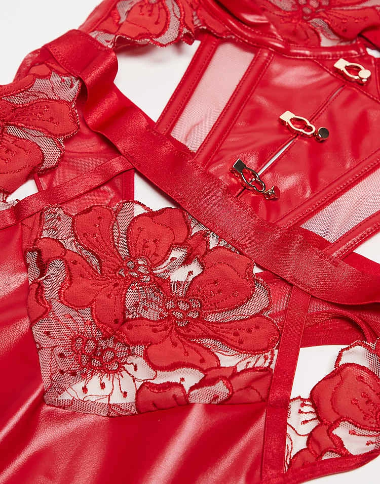 Ann Summers Dark Side Crotchless Body In Red - RED For Women 2 Ann Summers Dark Side Crotchless Body In Red - RED For Women - Image 2