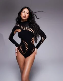 Ann Summers Ronnie Bodysuit In Black For Women -Ann Sum Wear Shop 207692467 4