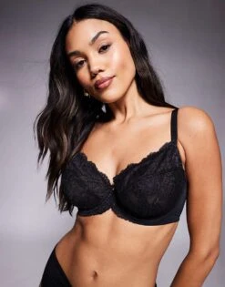 Ann Summers Fuller Bust Sexy Lace Non Padded Plunge Bra In Black - BLACK For Women -Ann Sum Wear Shop 207942287 4