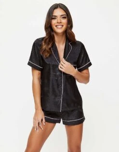 Ann Summers Signature Satin Pj Set In Black For Women -Ann Sum Wear Shop 207954877 1 black 1