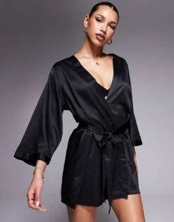 Ann Summers Heartening Robe In Black For Women