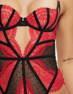 Ann Summers Secret Seduction Crotchless Body In Black/red For Women -Ann Sum Wear Shop 208083828 3